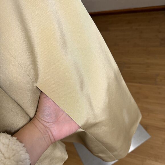 Vintage Dana Buchman Longline Blazer Womens 6 Khaki Silk Single Button Capsule - Picture 7 of 11